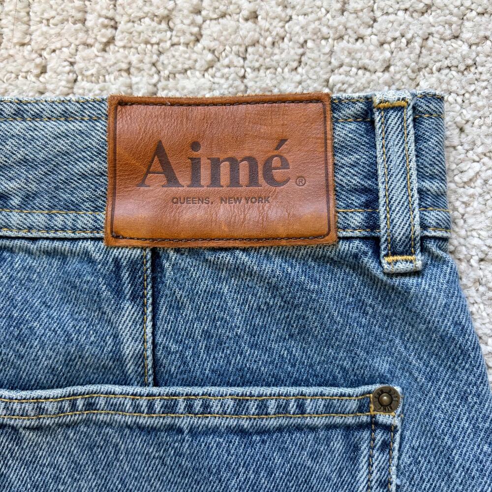 Aime Leon Dore Womens Workwear Pants Mid Wash Jeans Size 28 High-rise Straight - Picture 4 of 10